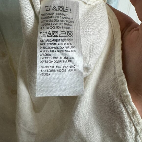 Jason Wu NWT Linen Blend Dip Dye Button Down Long Sleeve N38 - Picture 6 of 7